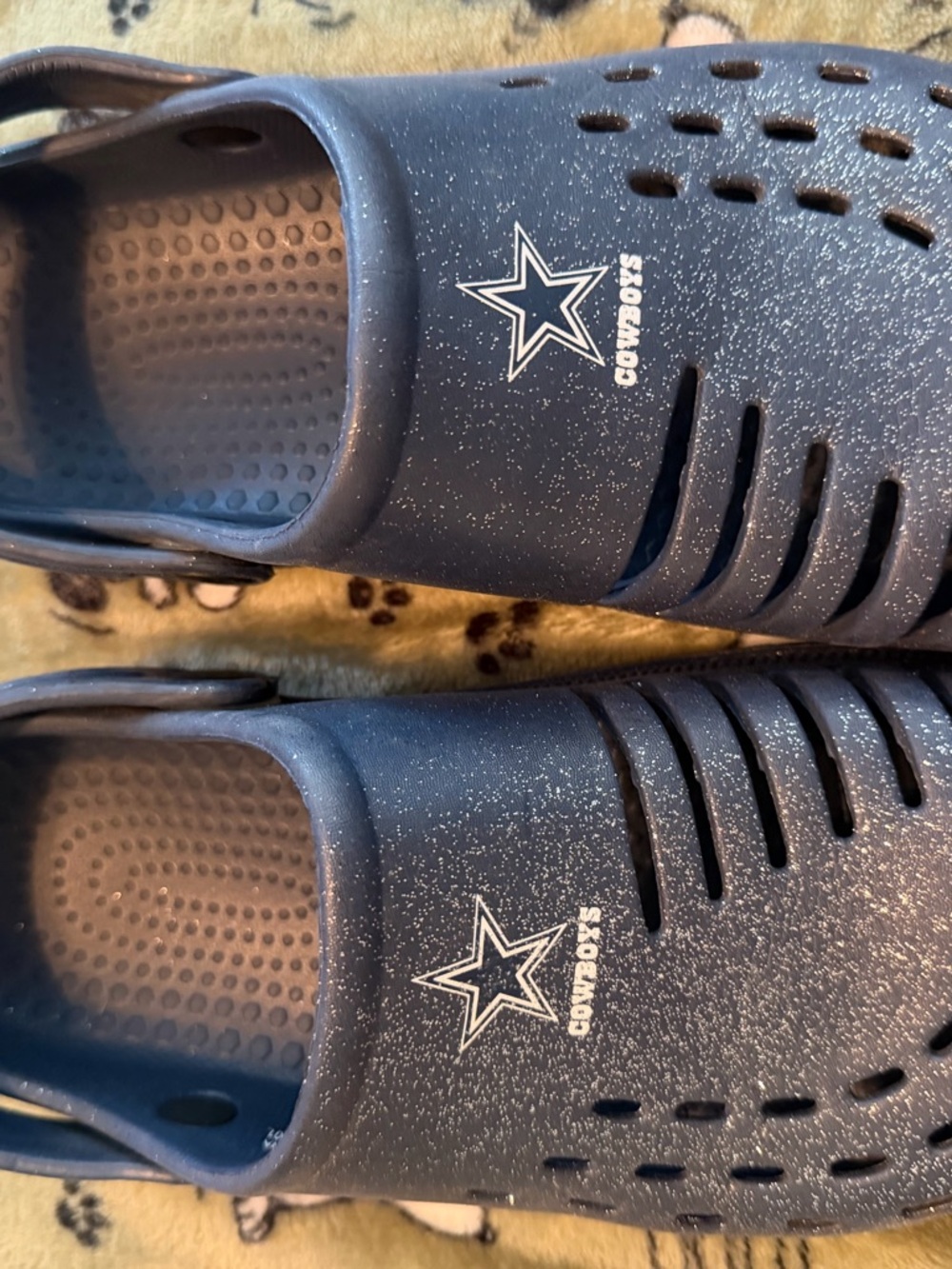 Cowboys Navy Blue Slip-On Clog Mules